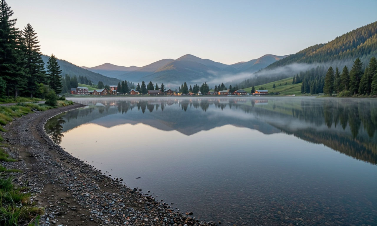 Lake and mountains
